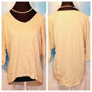 Womans TAUPE TAN Hi/Low Lightweight STRETCH Tunic Shirt Knit Top Size S